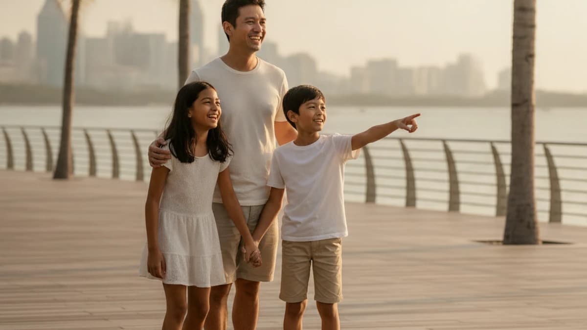 Family enjoying a long-weekend getaway in Singapore